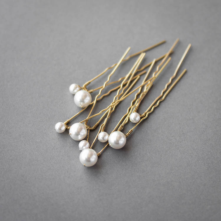 OYSTER  Pearl hair pins - TANIA MARAS BRIDAL